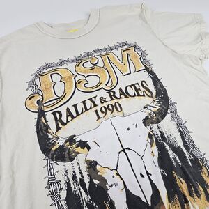 Diet Starts Monday DSM Rally Races 1990 T Shirt Large Bull Skull Western Graphic